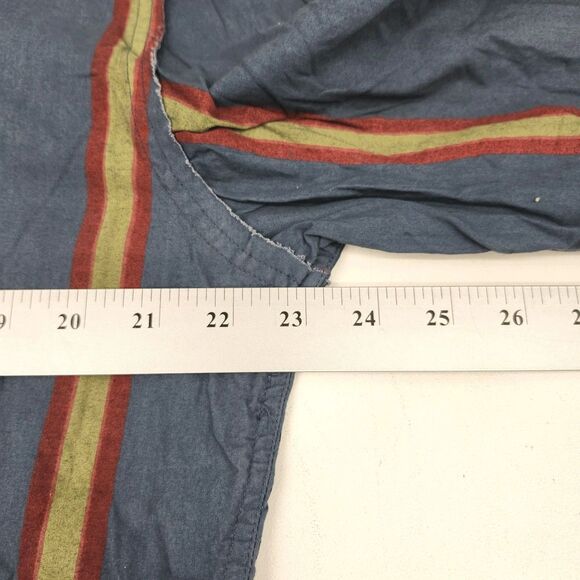 Project Red Outlaws England Shirt Mens XL Blue Striped Distressed Motorcycle - Picture 11 of 14